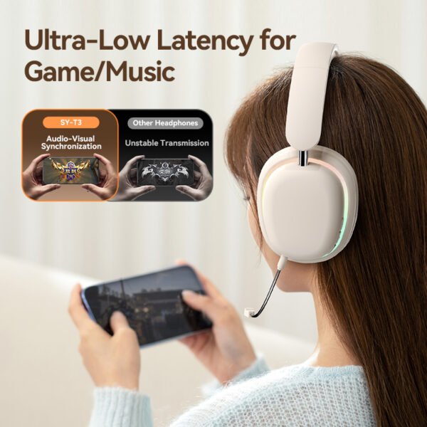 New Products Wireless SY-T3 Aurora Light Wireless Headphones Headsets Bt5.3 with Mic Stereo 40mm Speaker Earphones P9 - 图片 12