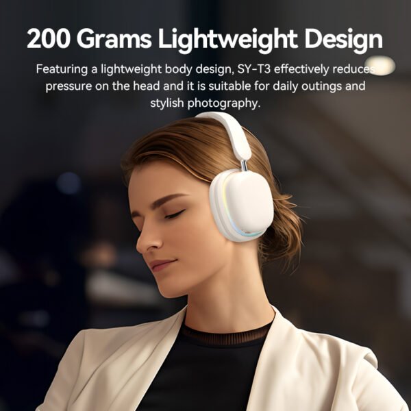 New Products Wireless SY-T3 Aurora Light Wireless Headphones Headsets Bt5.3 with Mic Stereo 40mm Speaker Earphones P9 - 图片 6