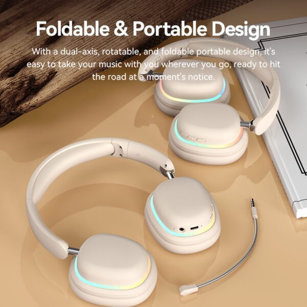 New Products Wireless SY-T3 Aurora Light Wireless Headphones Headsets Bt5.3 with Mic Stereo 40mm Speaker Earphones P9 - 图片 8